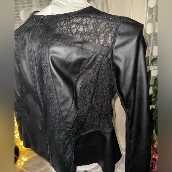 Faux Leather & Lace Jacket - Picture 7 of 10